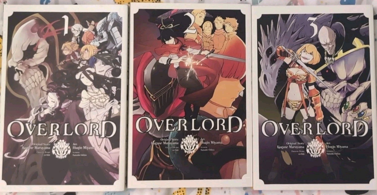 Lotto manga Overlord Vol 1 2 3 Kugane Maruyama Eng Yen Press Dark Fantasy Horror