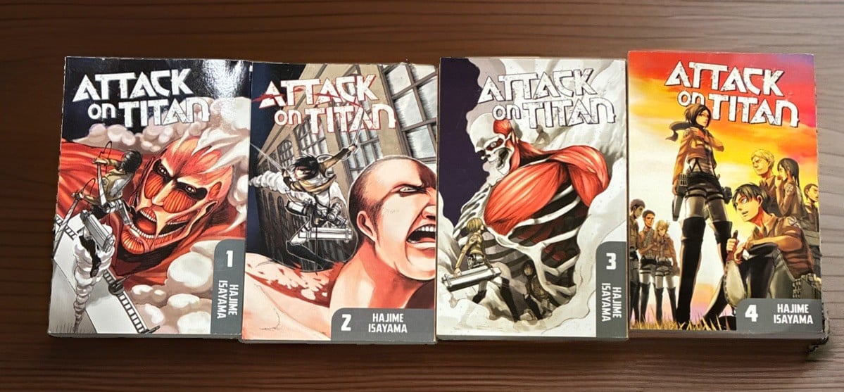 Attack on Titan Vol 1-4 Hajime Isayama Manga Lotto Kodansha Comics Inglese