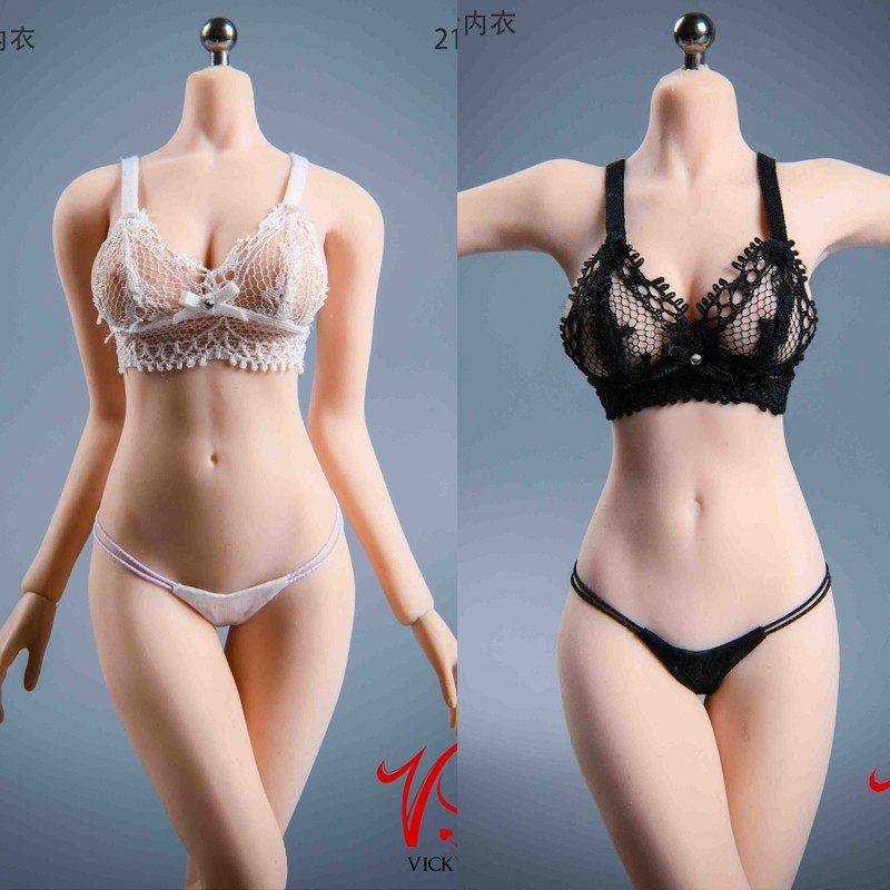 Tuta intima pizzo bordo smerlato delicato 1:6 adatta 12'' action figure donna