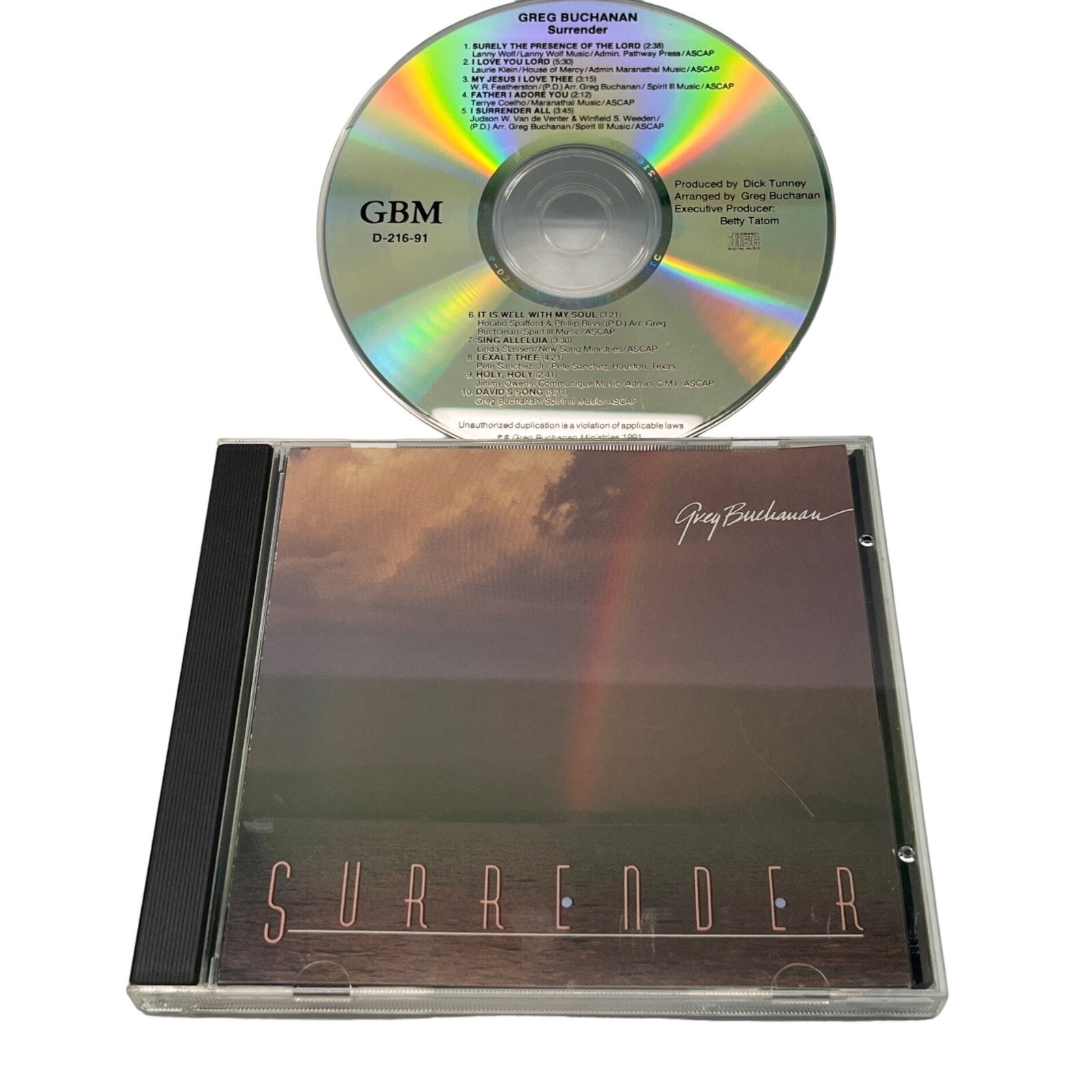 Greg Buchanan Surrender CD 1991 Praise Worship