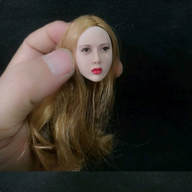 Testa di ragazza bionda asiatica 1/6 femmina scolpita per bambola action figure 12" modello corpo