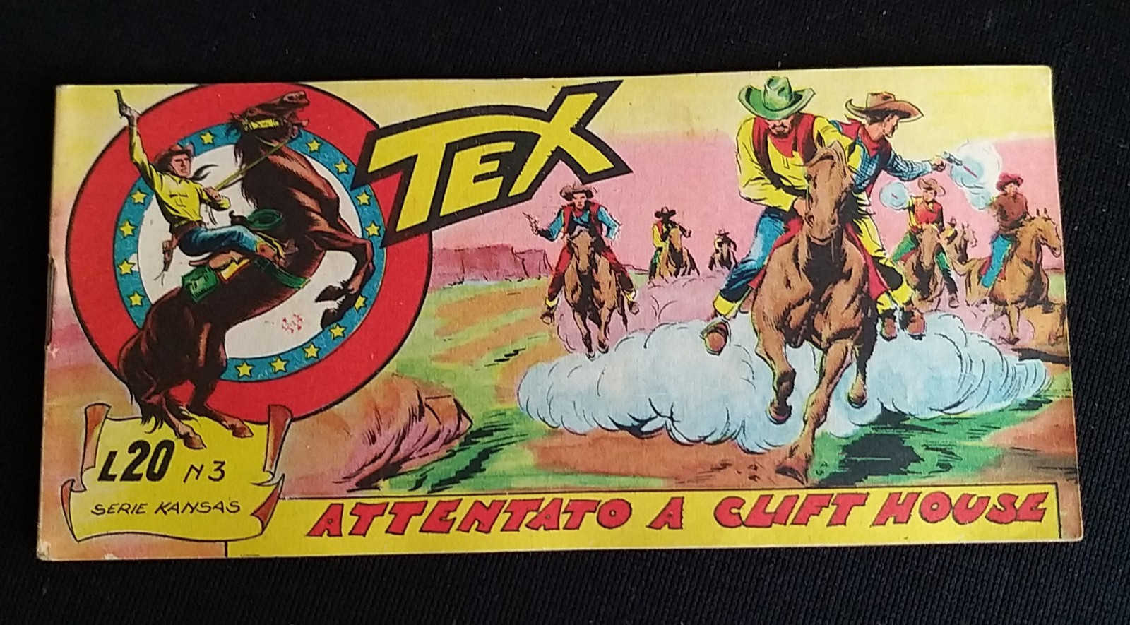 ** TEX STRISCIA SERIE KANSAS N. 3 ORIGINALE ** AUDACE 1957 OTTIMO STATO