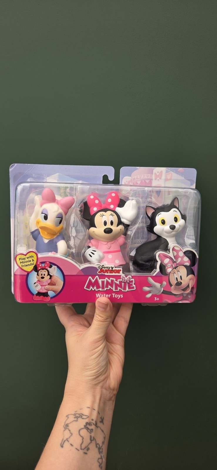 Confezione Figurine Giocattolo Bagno Disney Junior Minnie Mouse & Friends Nuove