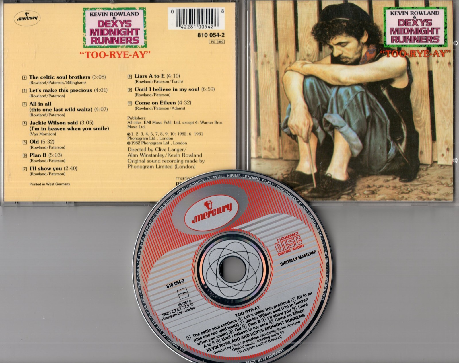 Kevin Rowland & Dexys Midnight Runners CD Too-Rye-Ay © 1987 PDO Hanover matrix