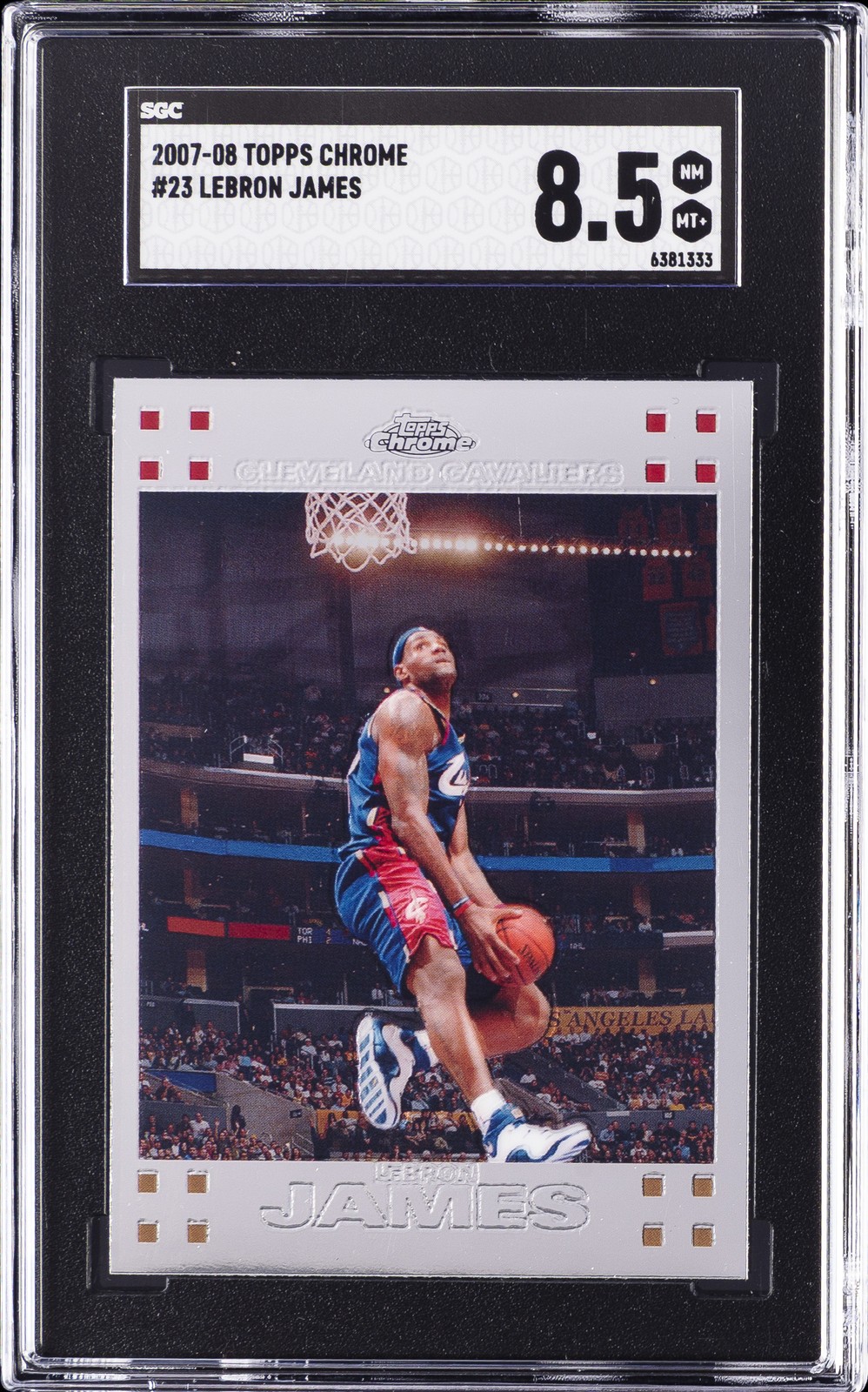 2007-08 TOPPS CHROME #23 LEBRON JAMES SGC 8,5