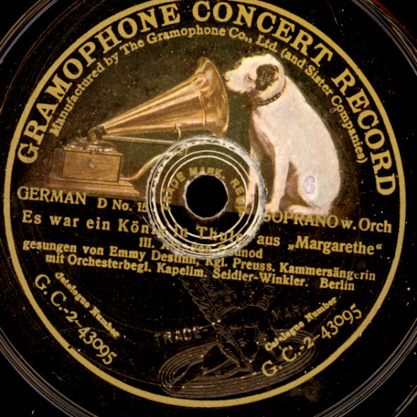 EMMY DESTIN "Margarethe" Es war ein König in Thule  Schellackplatte 78rpm  S1869