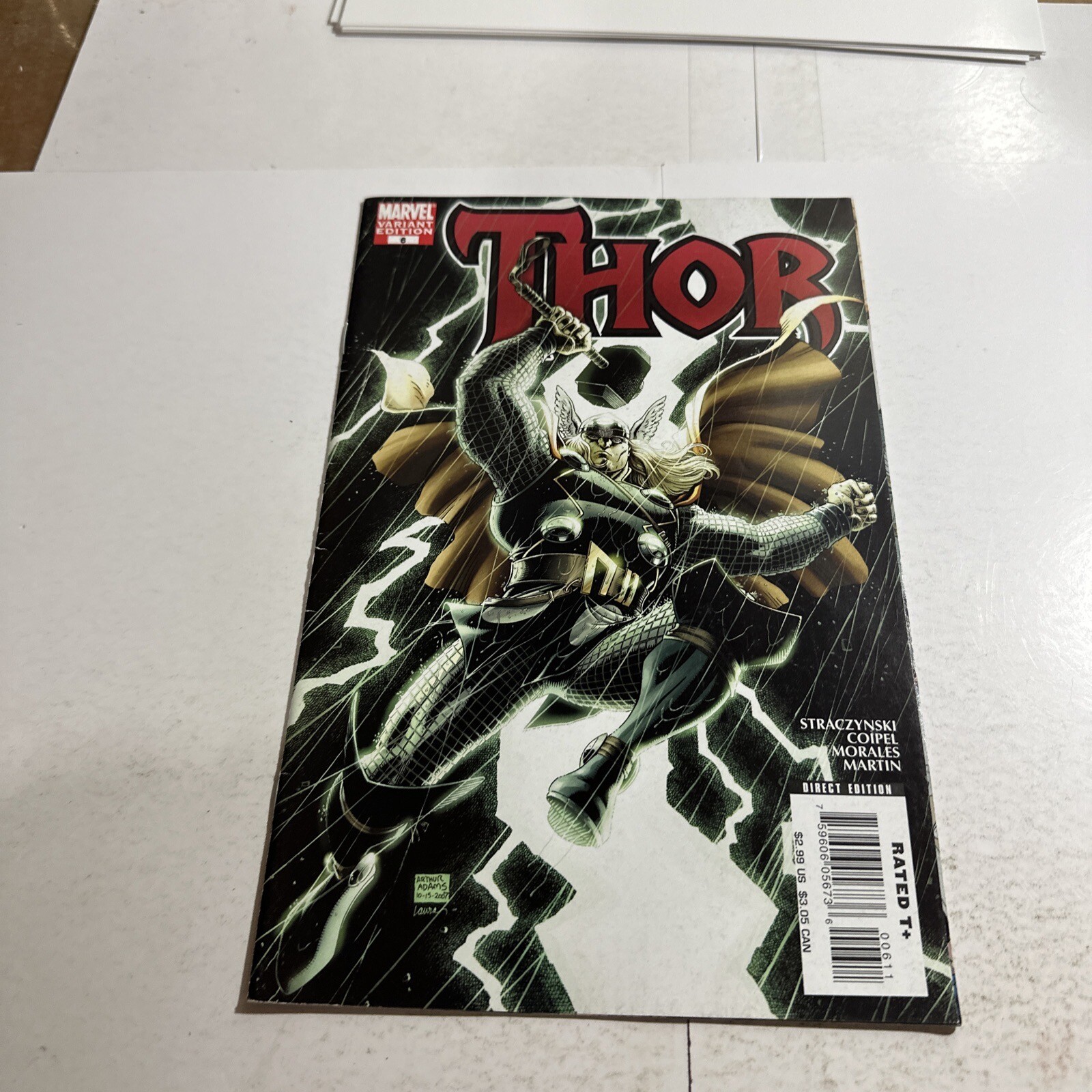 THOR #6 ARTHUR ADAMS VARIANT MARVEL Comics 2007 STRACZYNSKI  VF mm24