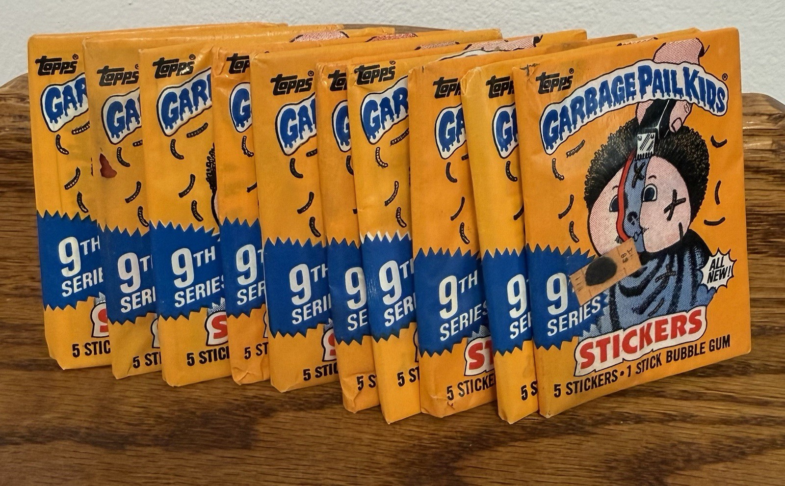 Spazzatura secchio carte bambini vintage 1986 serie 9 mai aperte totale di 10 confezioni