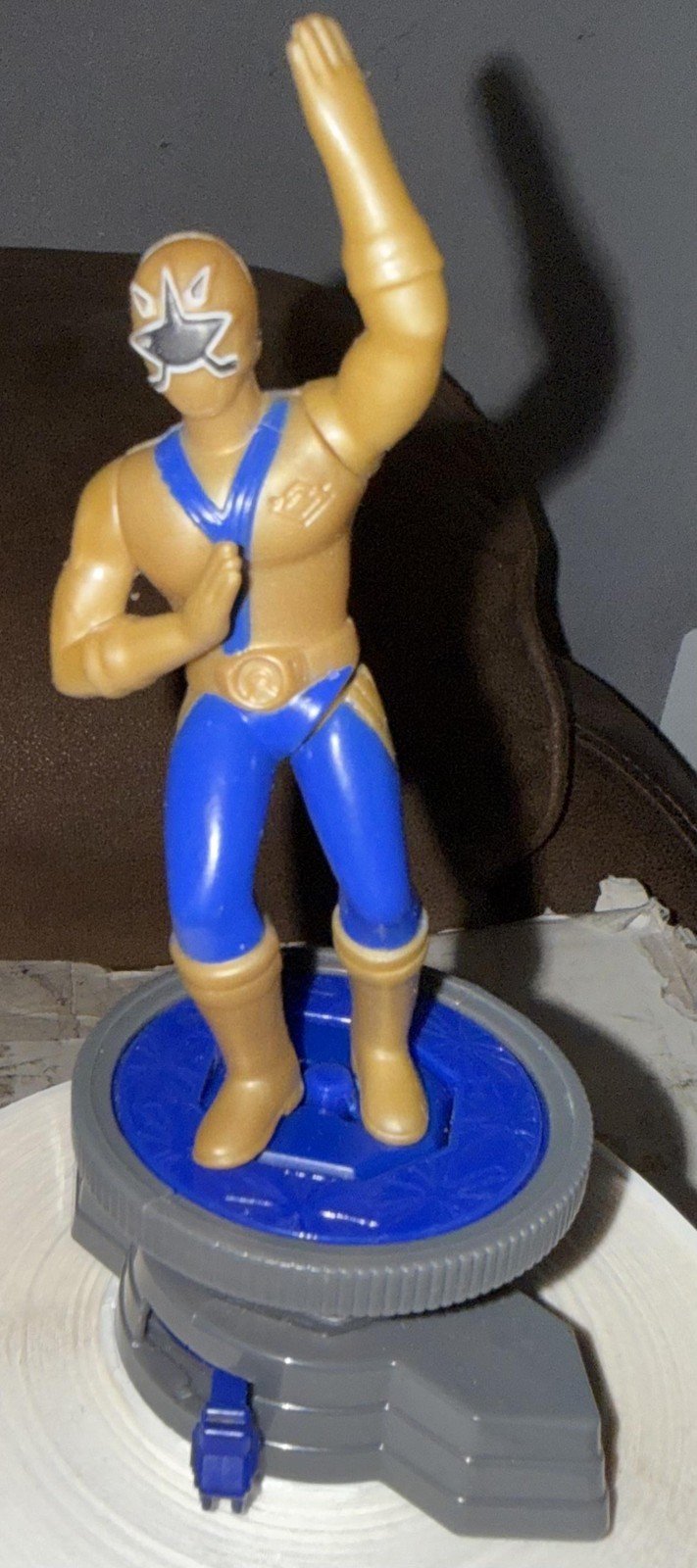 Modellino Power Rangers Samurai Gold Ranger Blue McDonalds giocattolo plastica sciolto