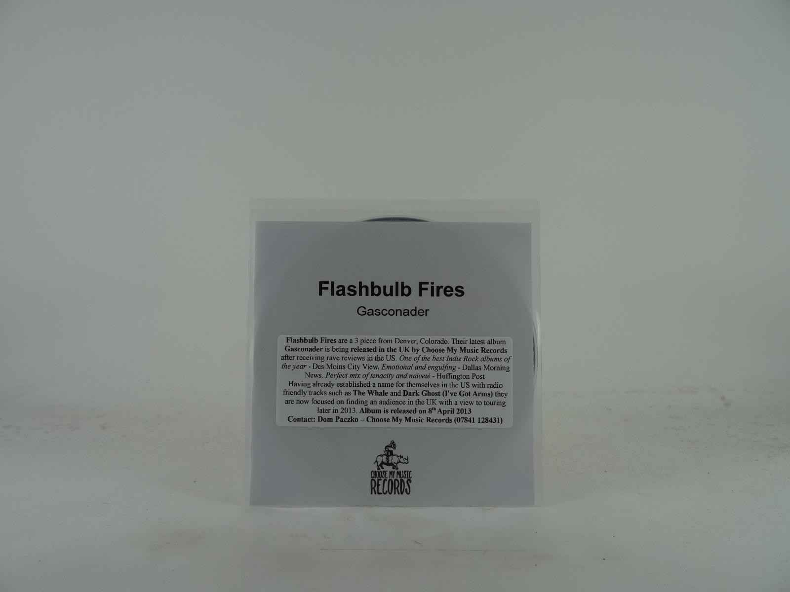 FLASHBULB FIRES GASCONADER (357) 9 Track Promo CD Album including White Sleeve C