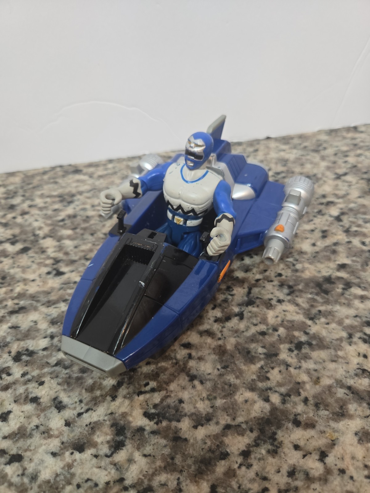 Vintage Power Rangers Blue Ranger with Vehicle Toy - In Space Series Collectible
