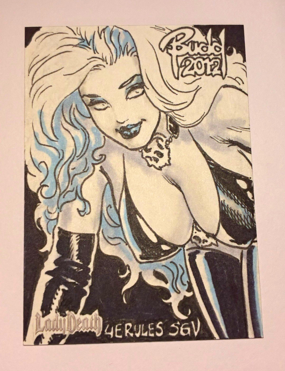 5FINITY 2012 Lady Death 1/1 sketch card SAMPLE CARD BUDD ROOT ULTRA RARE