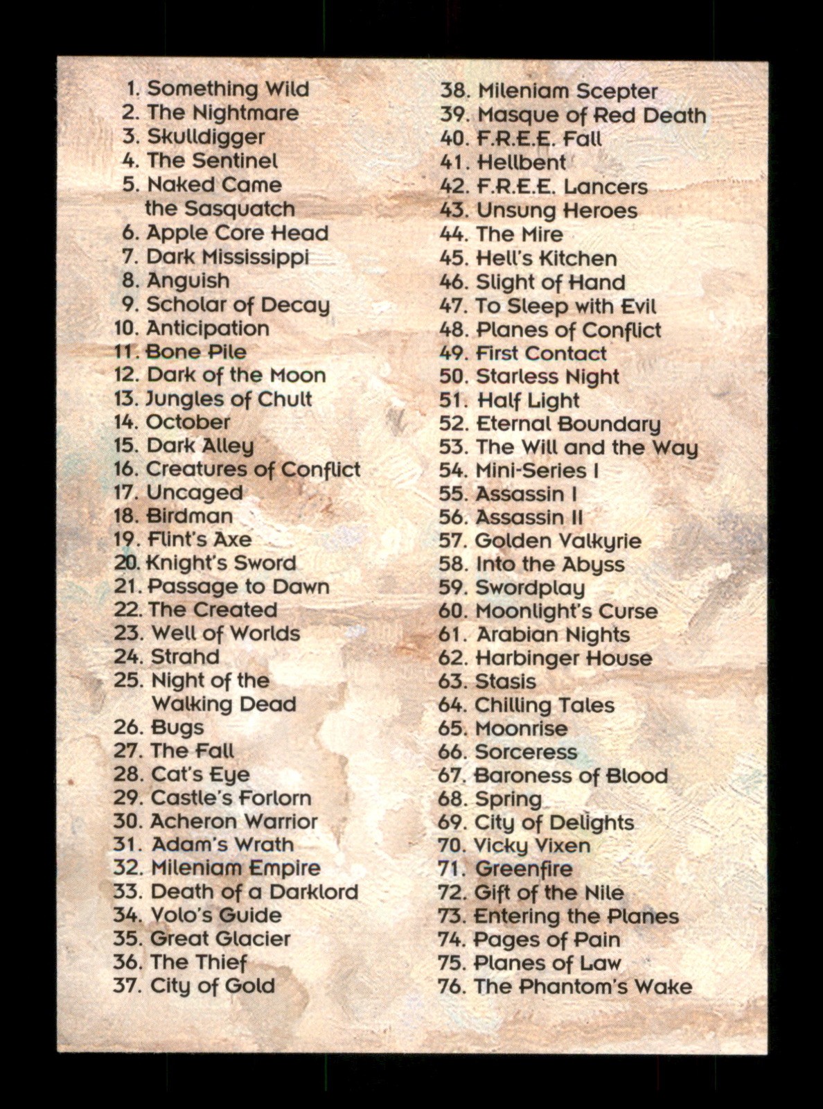 90 Checklist Robh Ruppel 1996 FPG Fantasy Art Card TC CC