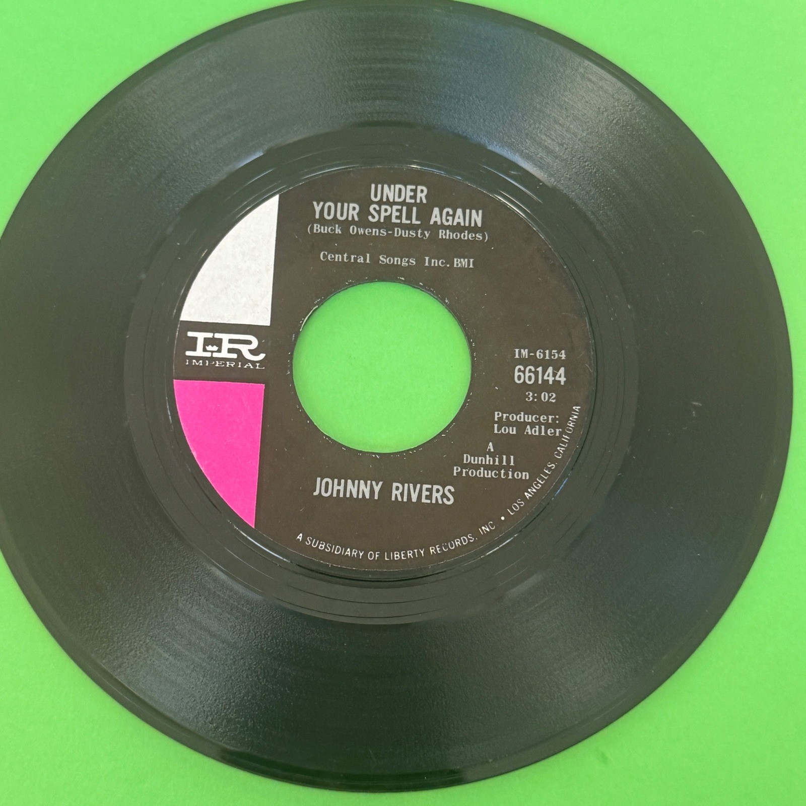 Johnny Rivers Under Your Spell Again Long Time Man 45 RPM Vinyl Imperial 66144