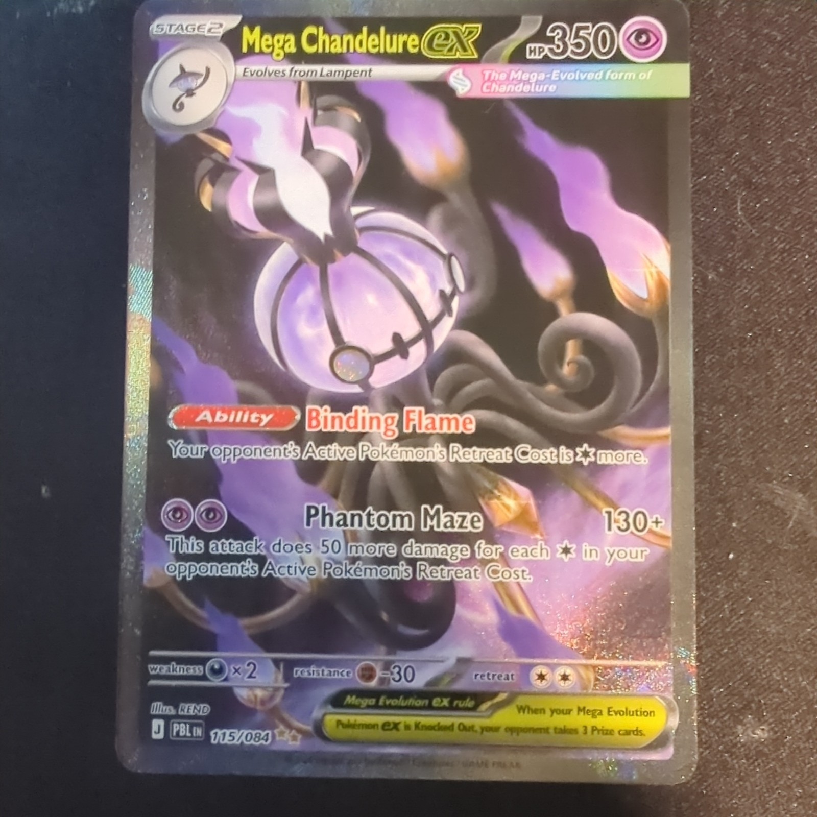 Mega Chandelure EX Pitch Nero 115/084 SIR