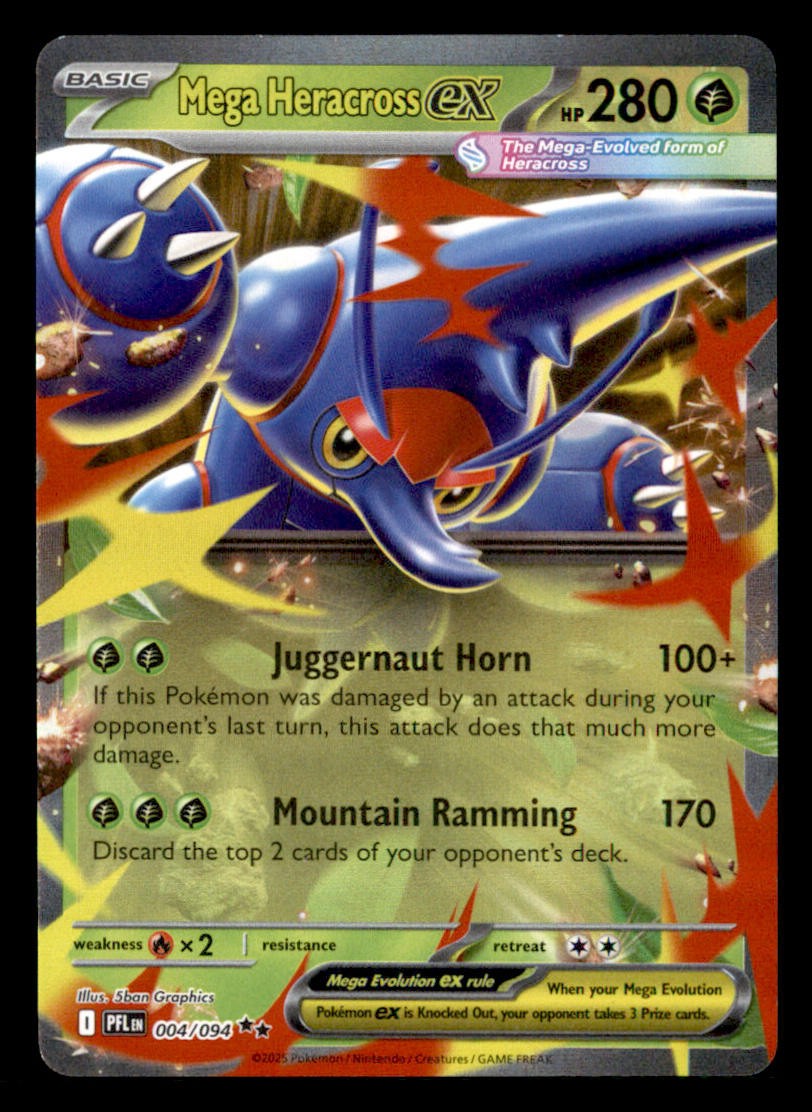 Mega Heracross ex Holo Doppia Rara ME02: Fiamme Fantastiche 004/094 quasi nuova