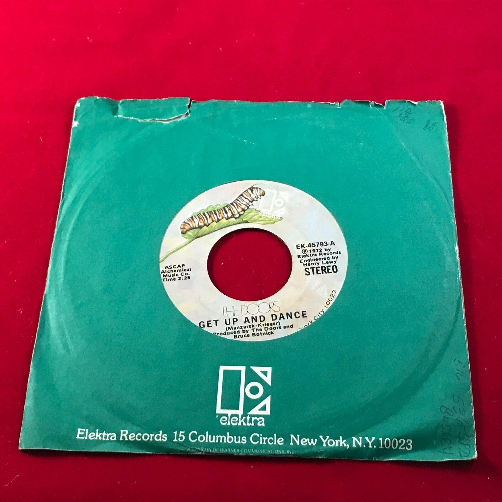 THE DOORS Get Up And Dance 1972  USA  7" vinyl single Elektra record 45