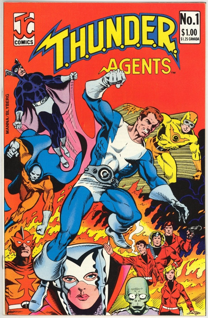 Thunder Agents 1 quasi nuovo + 9,6 dinamo di alta qualità No-Man JC Comics età del bronzo 1983 BIN