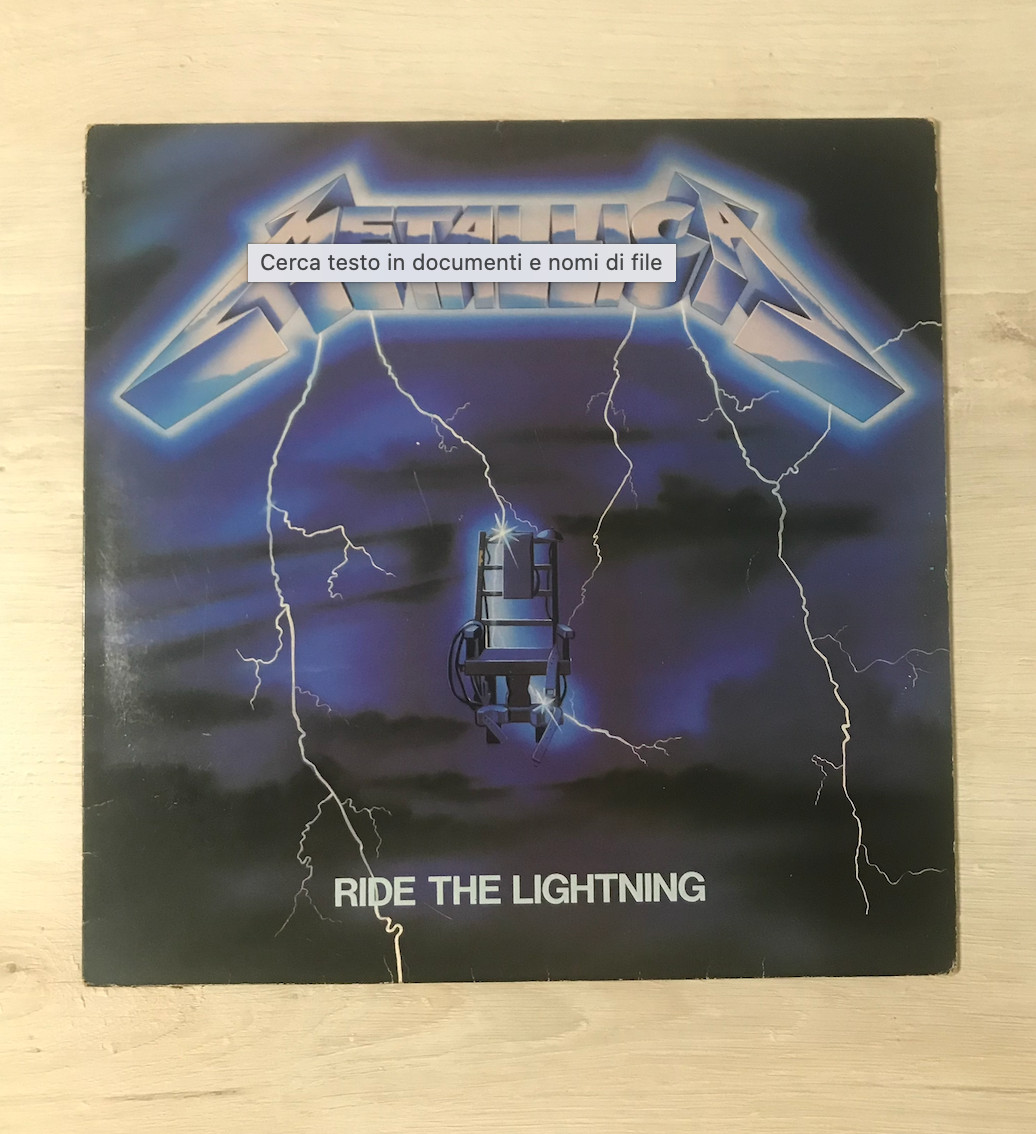 Metallica - Ride The Lightning - Disco in vinile singolo - Stereo - 1984