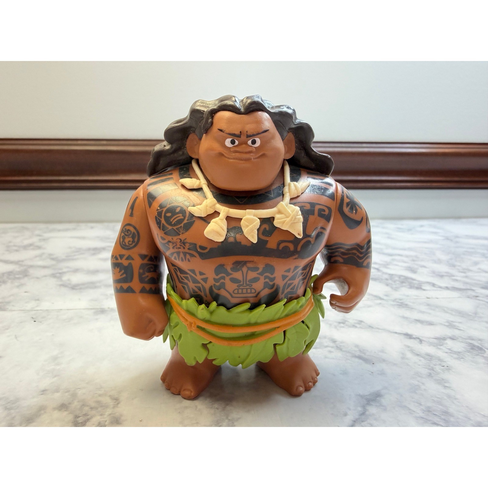 Disney Moana Maui Action Figure Demigod Toy Tattoos Leaf Skirt 4.5 Inch