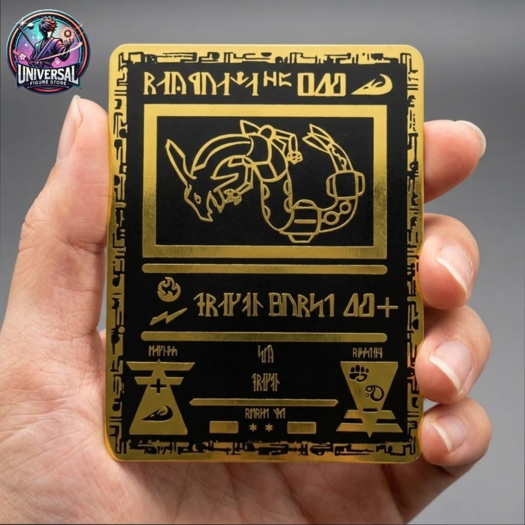 Pokemon - Ancient Rayquaza Black Metal Card - CARTA DI METALLO TCG - NUOVO