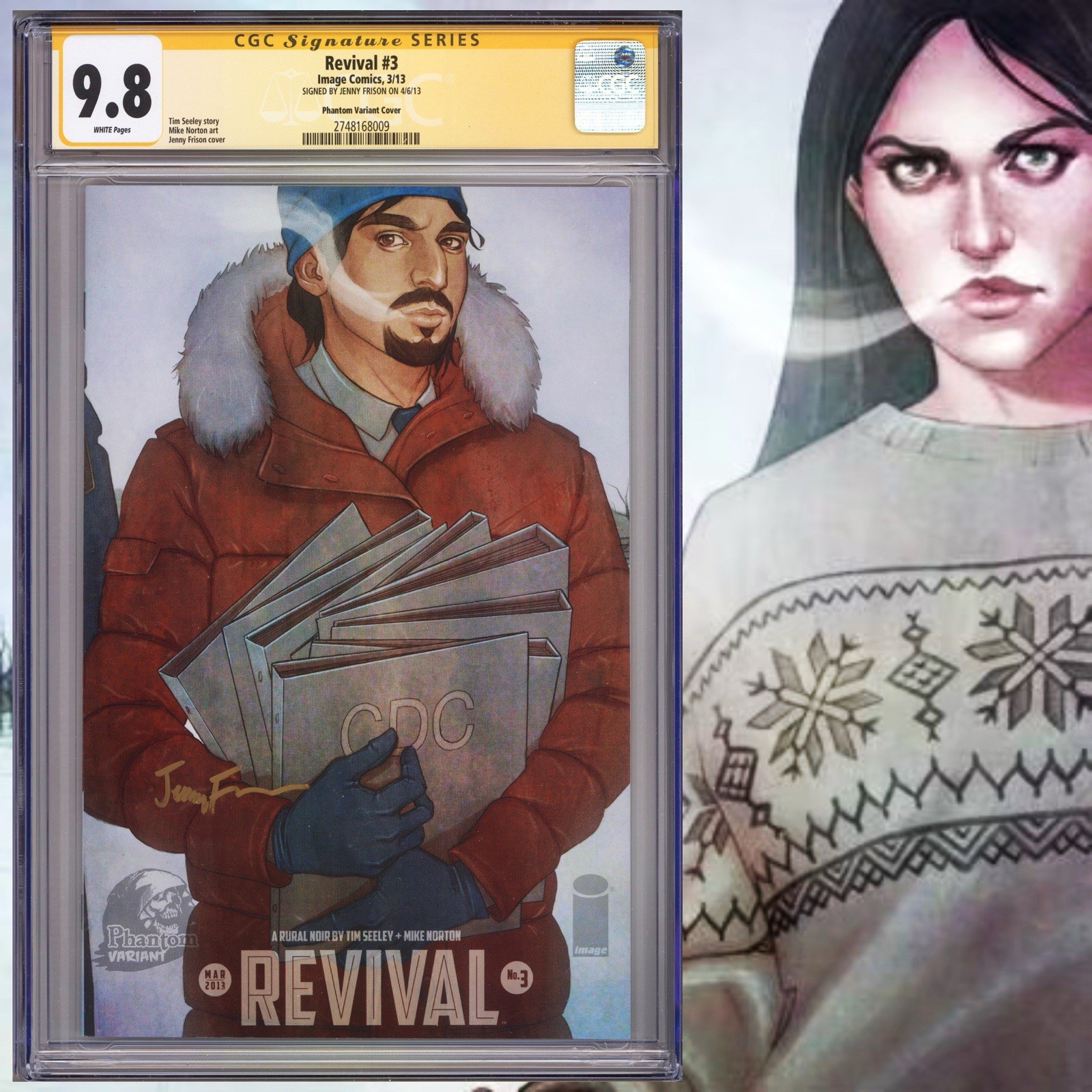CGC 9.8 SS Revival #3 variante fantasma firmata da Jenny Frison 2013 immagine