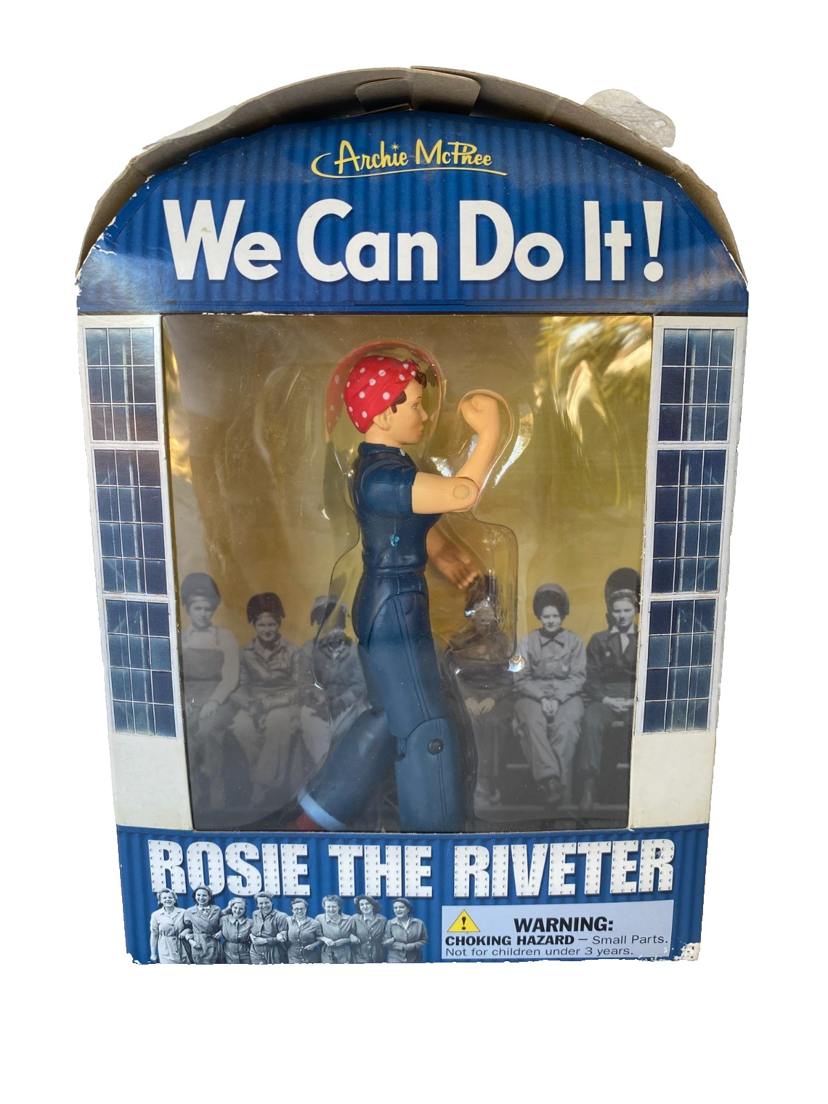 2015 Archie McPhee Rosie the Riveter Action Figure We Can Do It NIB 5.25"