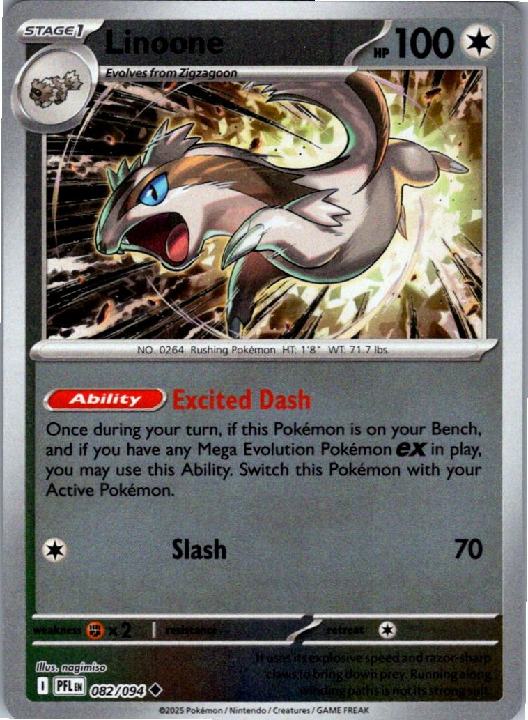Linoone Reverse Holofoil 082/094 Phantasmal Flames NM