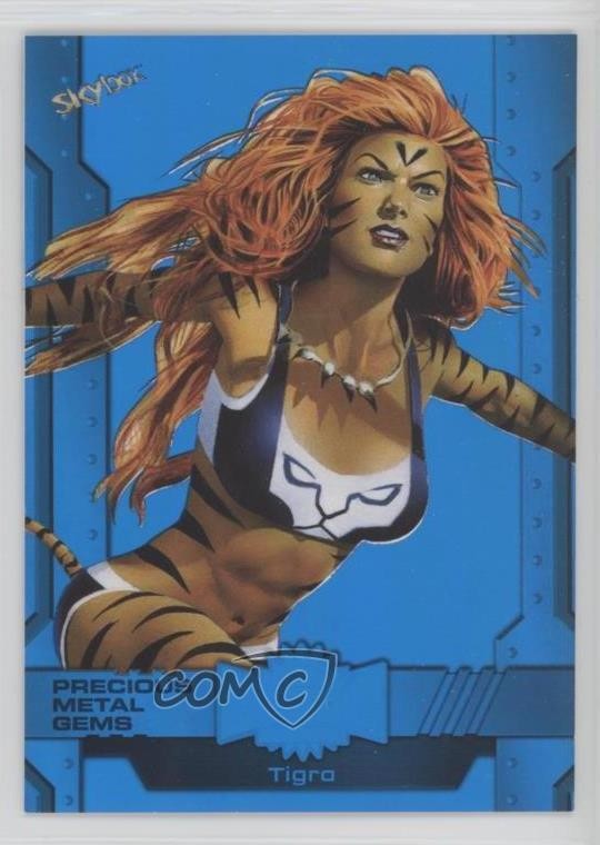 2024 Skybox Marvel Metal Universe Avengers PMG Blu /50 Tigra #14 0kr0