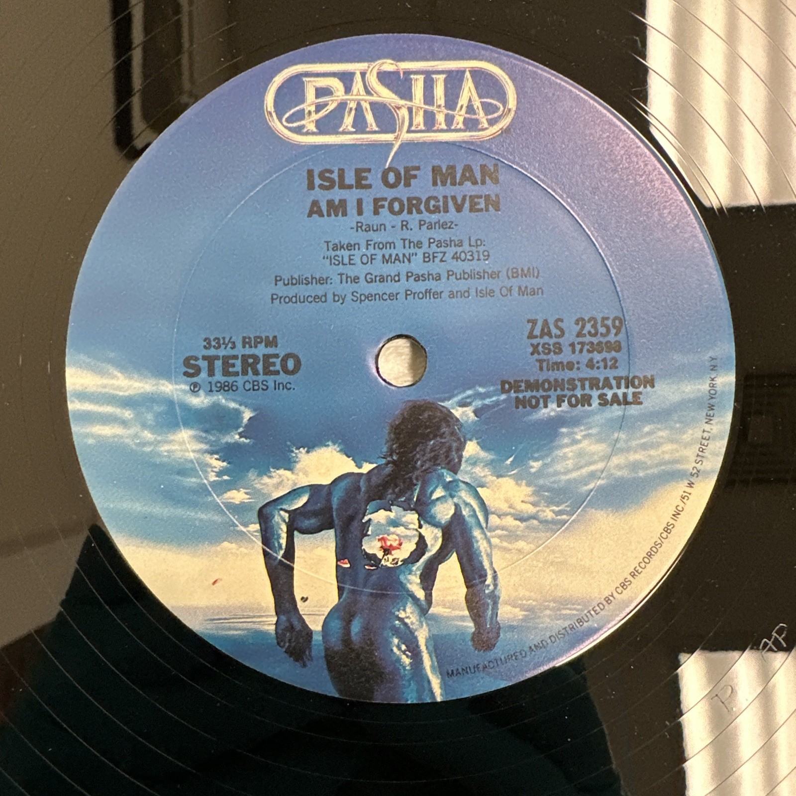 Isle Of Man- Am I Forgiven Vinyl 12" 1986 Pasha PROMO NM