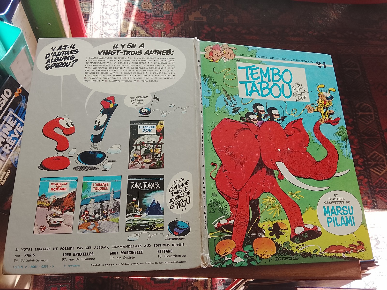 Spirou Tembo Tabou EO 1974
