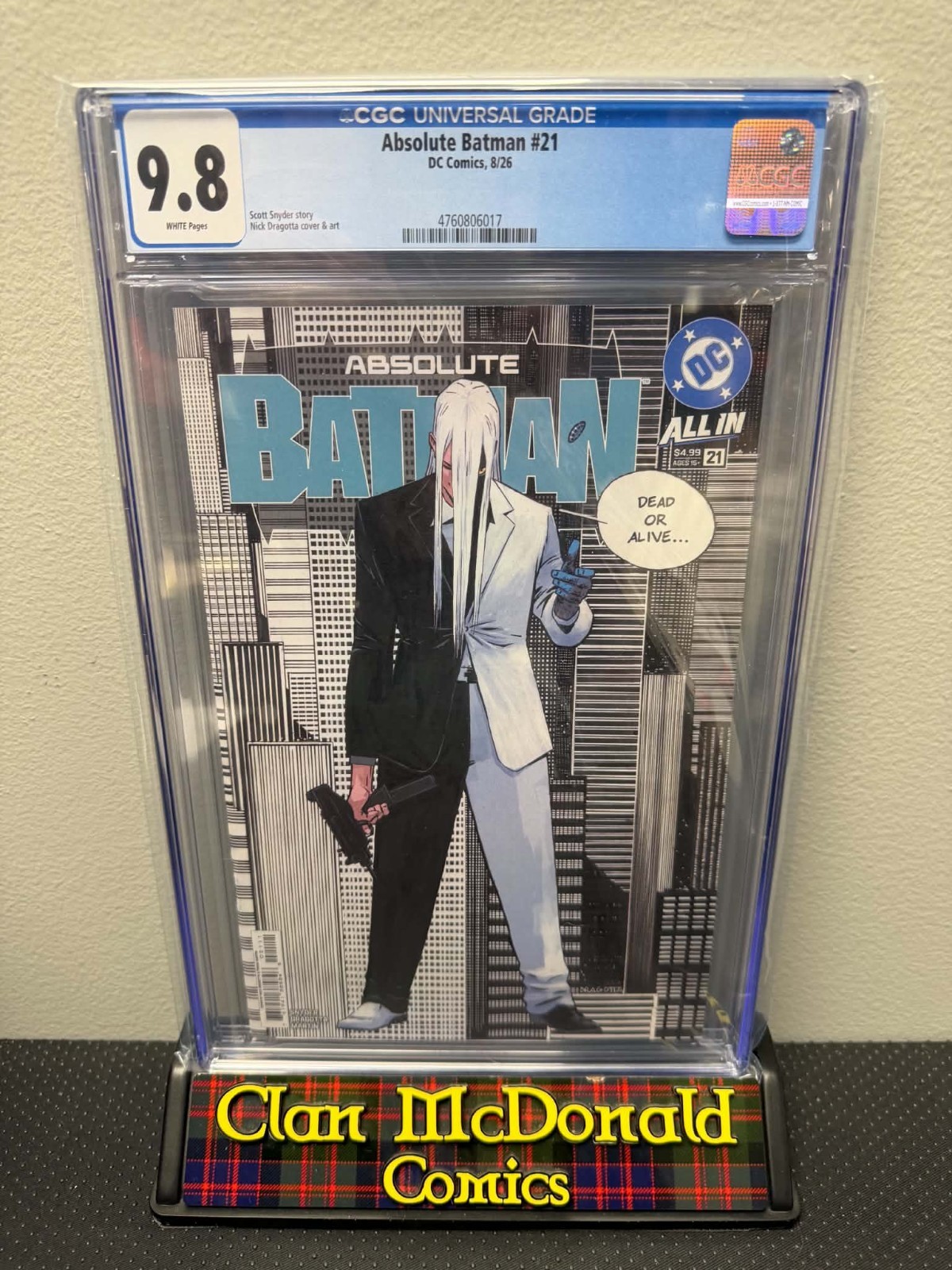 Absolute Batman #21 Nick Dragotta copertina classificata CGC 9.8