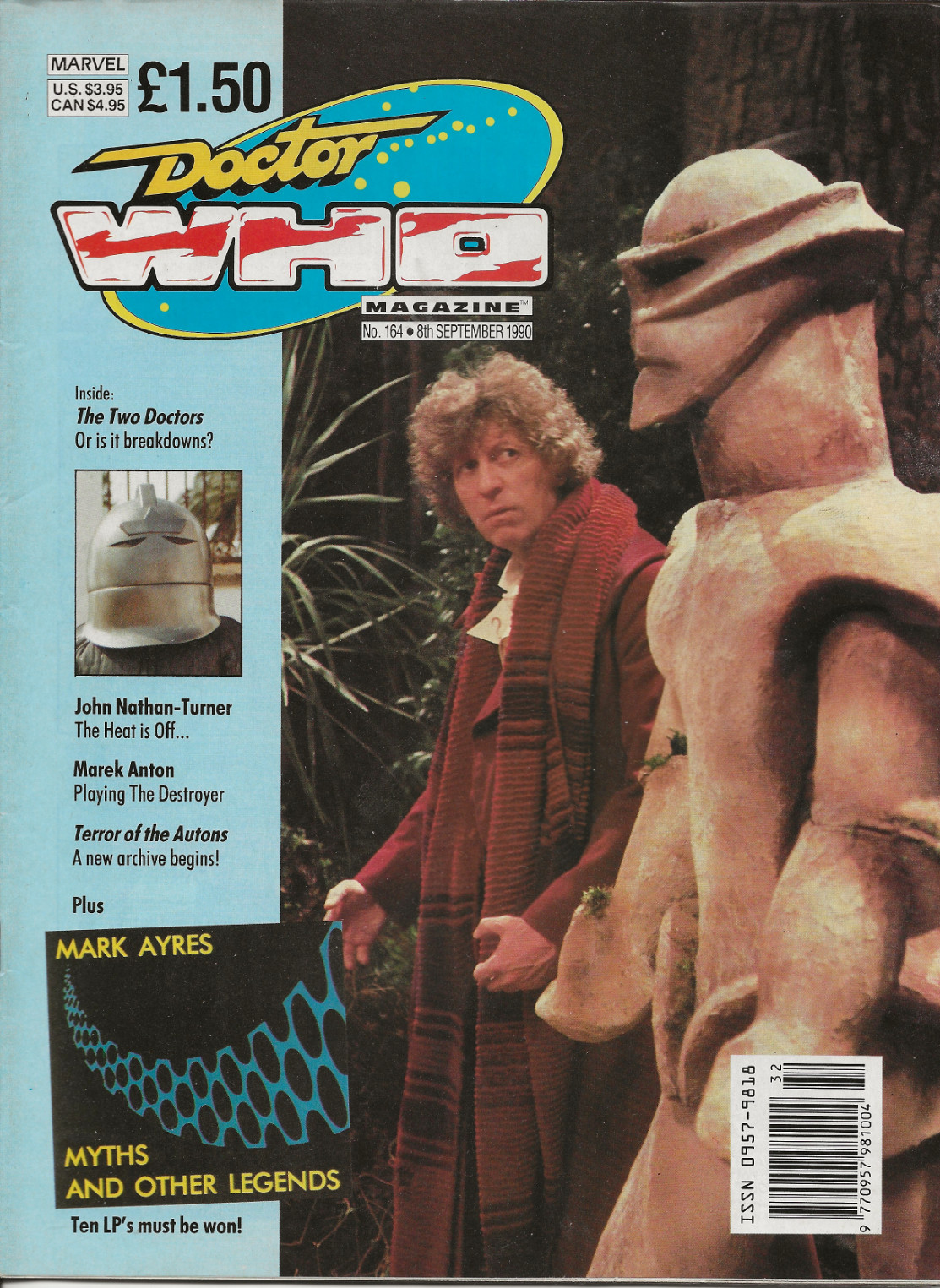 Doctor Who Magazine Issue 164  -  September  1990  Tom Baker on cover