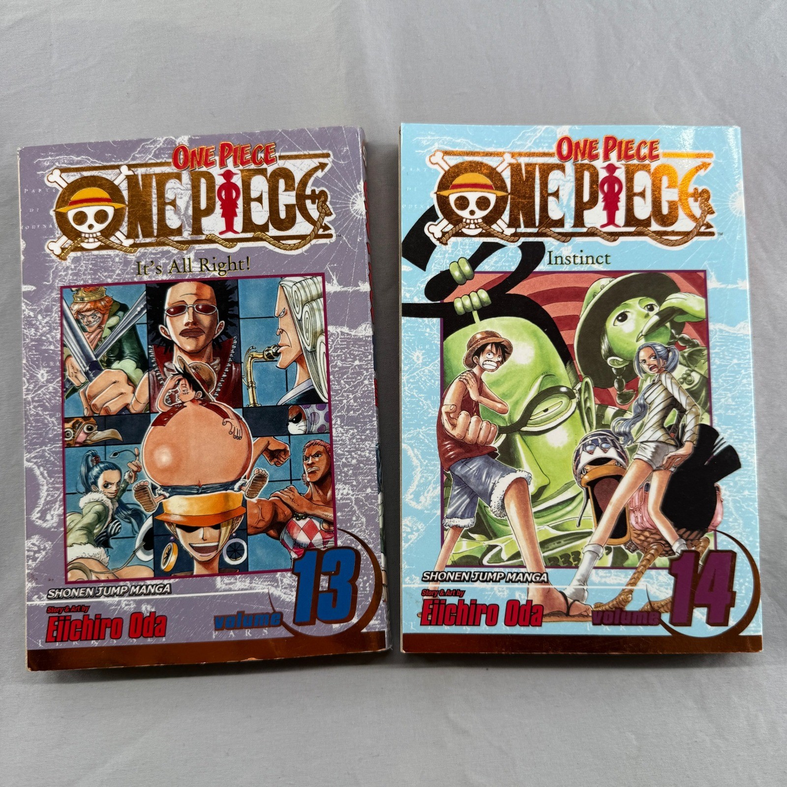 One Piece Manga Volumi 13 e 14 Eiichiro Oda Shonen Jump VIZ Media Lotto Inglese