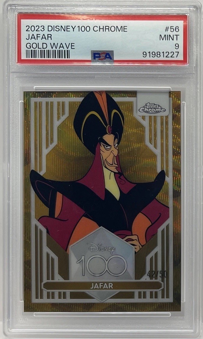 2023 Topps Chrome Disney100 Gold Wave #56 Jafar #42/50 PSA 9 MINT RARE SP SSP