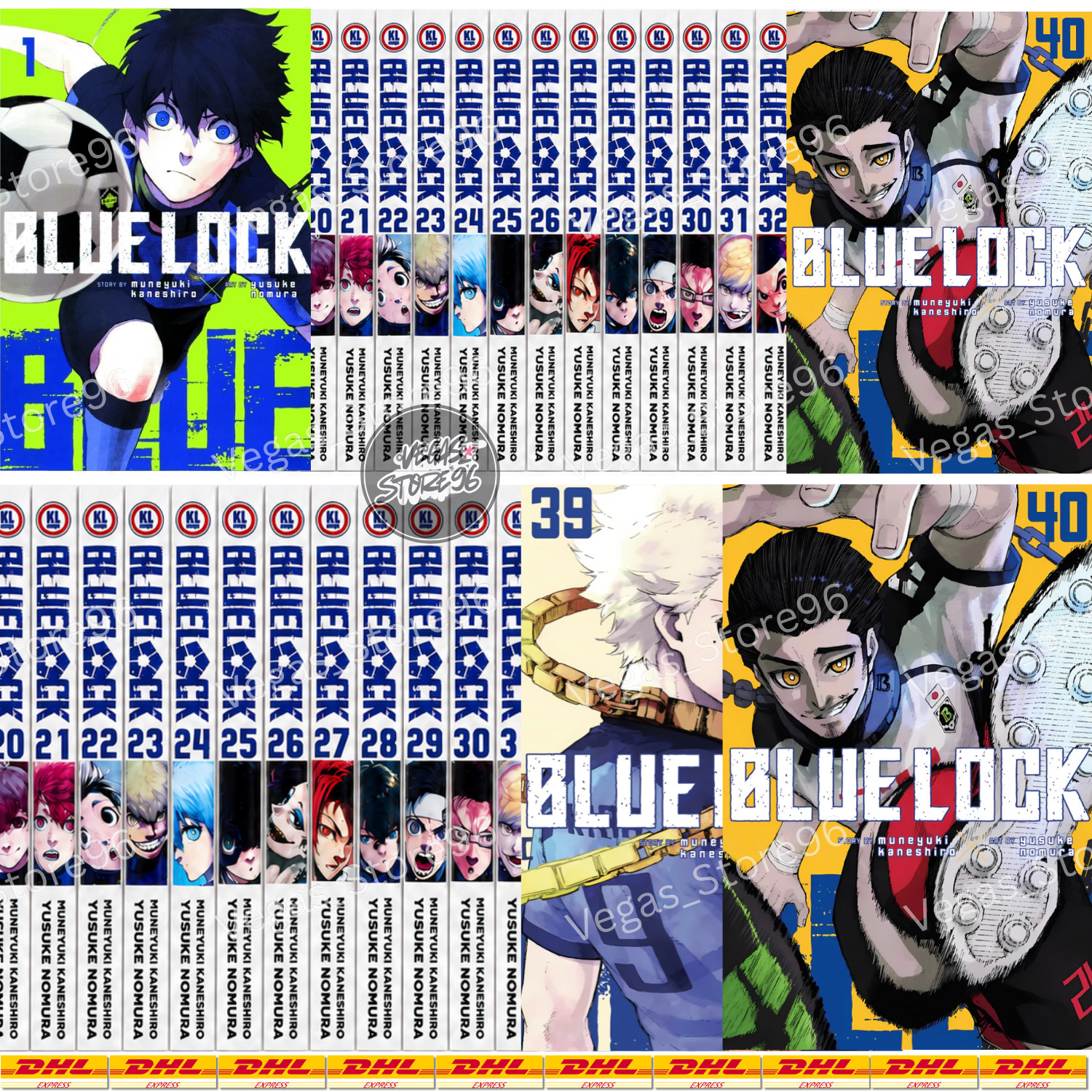 Blue Lock Manga Volume 1-40 Versione Inglese SET MEZZO/COMPLETO NUOVO di Yusuke Nomura