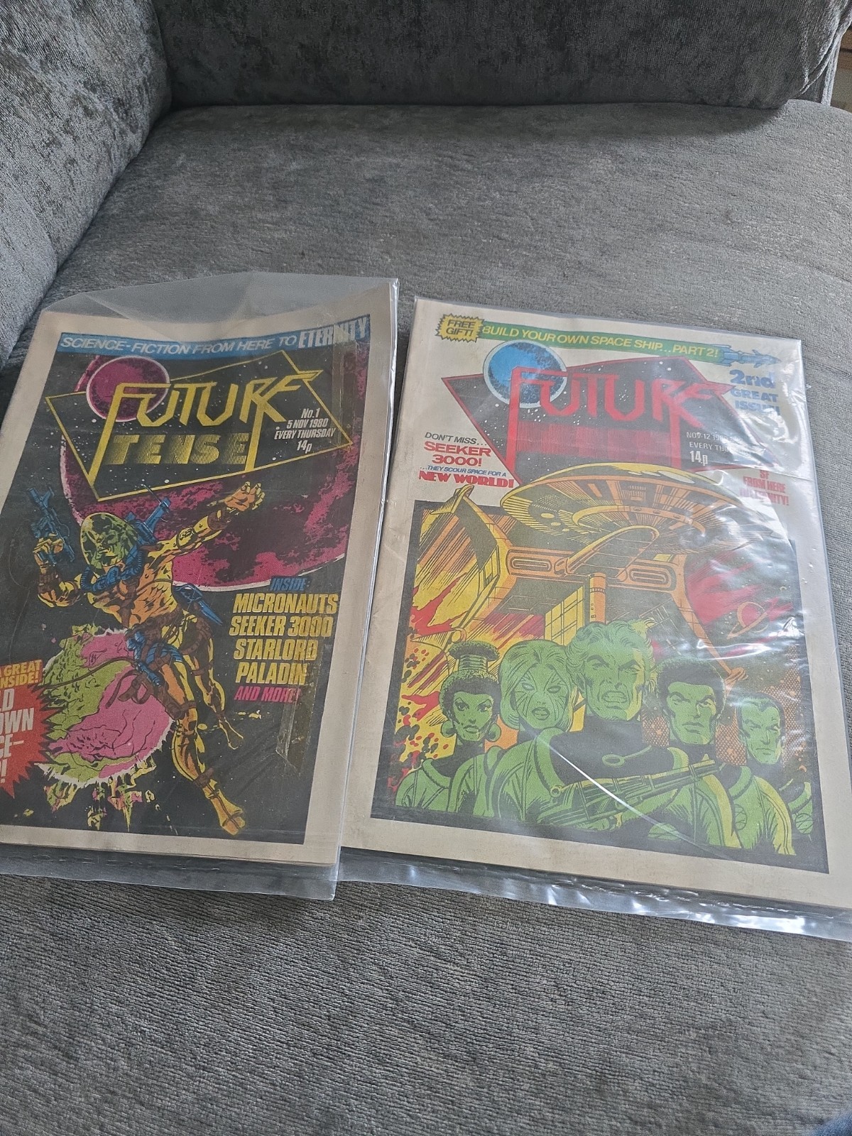 FUTURE TENSE Weekly Comic #1 & 2 Bundle 1980 - Marvel UK Vgc
