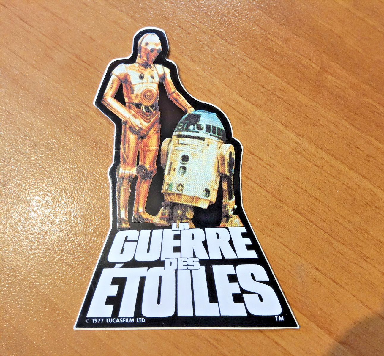 autocollant STAR WARS La Guerre des étoiles C-3PO R2-D2 vintage 1977 LUCASFILM