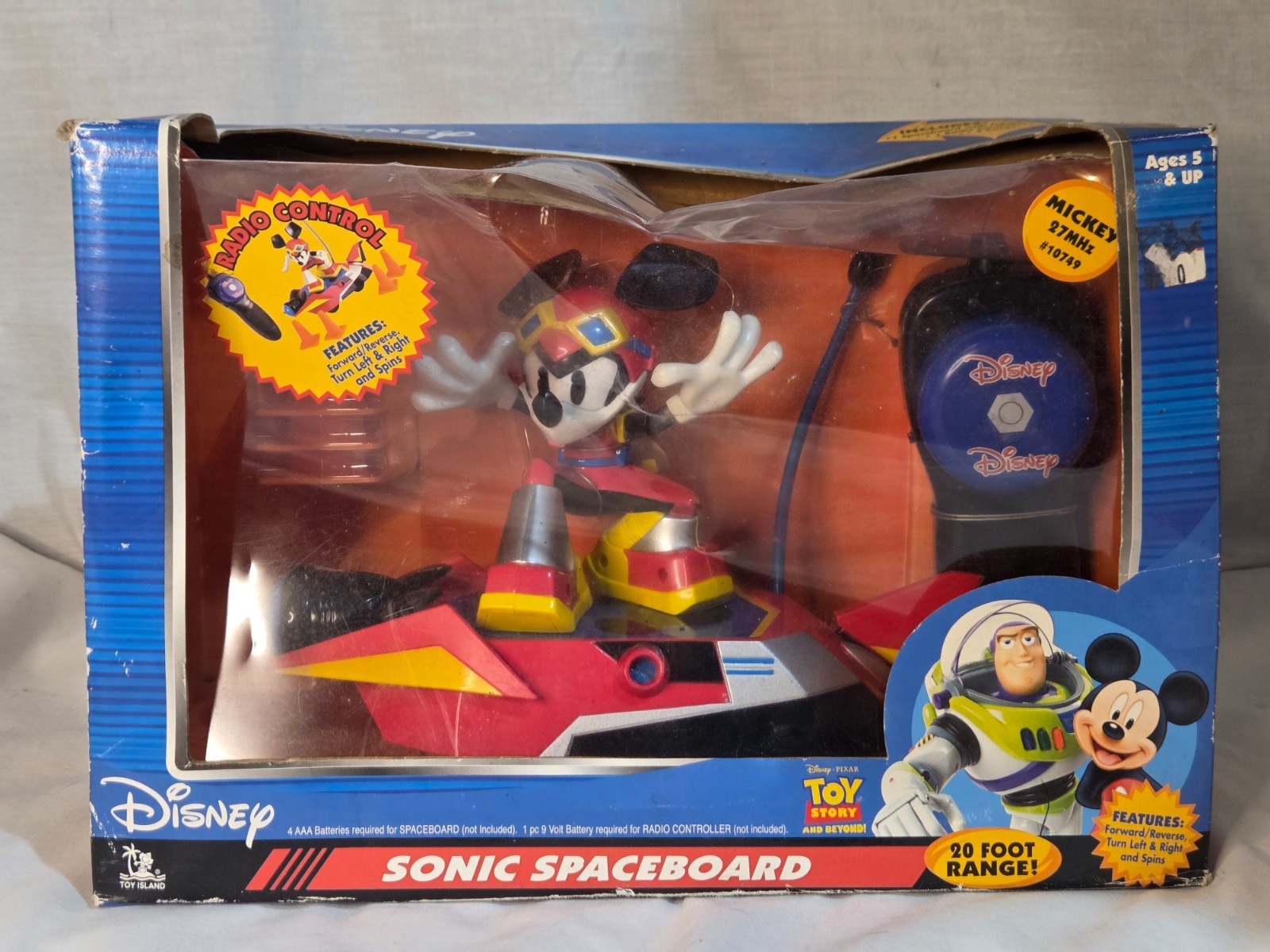 Disney Topolino Sonic Spaceboard radiocomando radiocomandato articolo 10749 nuovo (scatola danneggiata