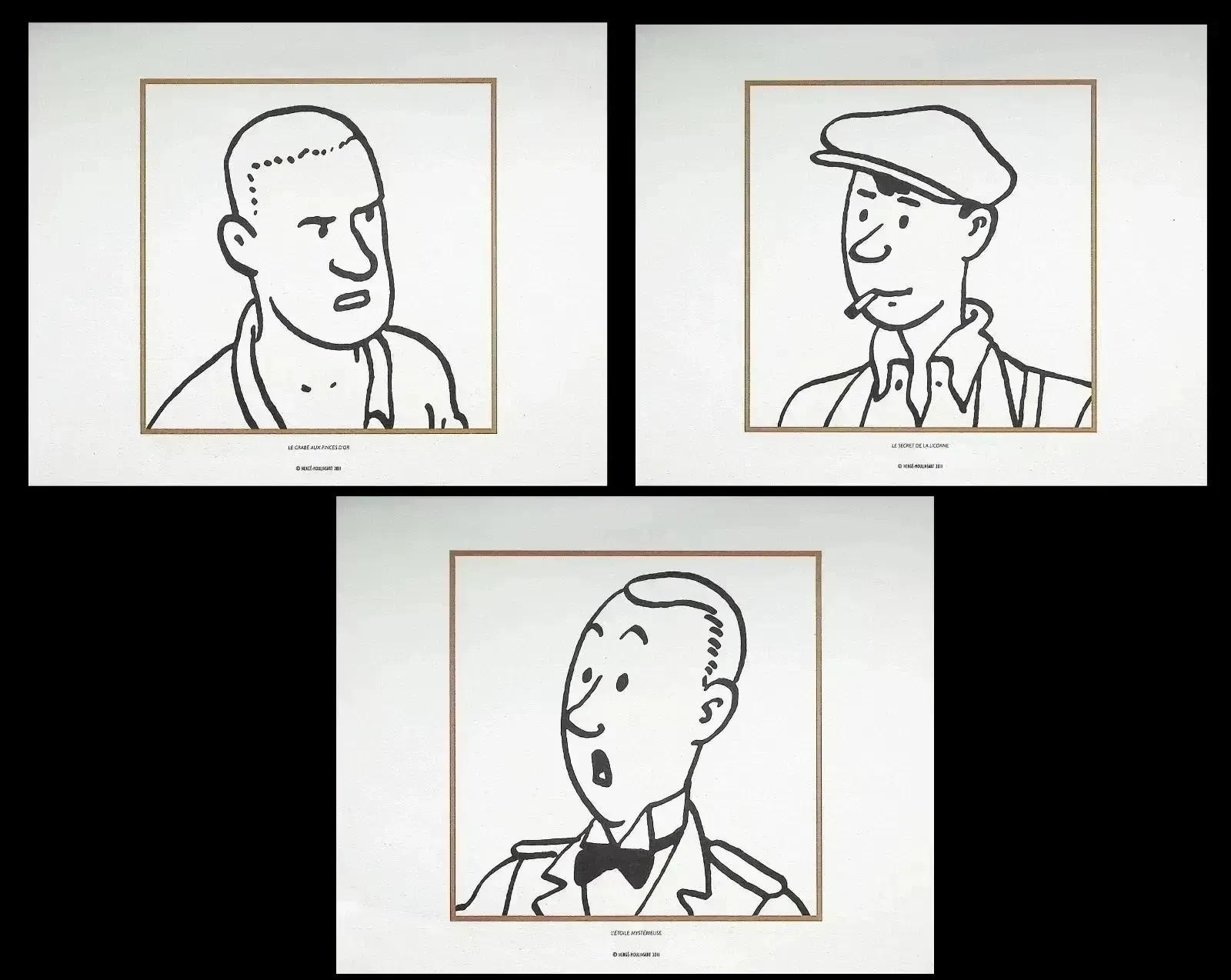 HERGÉ : TINTIN - Les Boys , 3 LITHOGRAPHIES Ex Libris, 2011