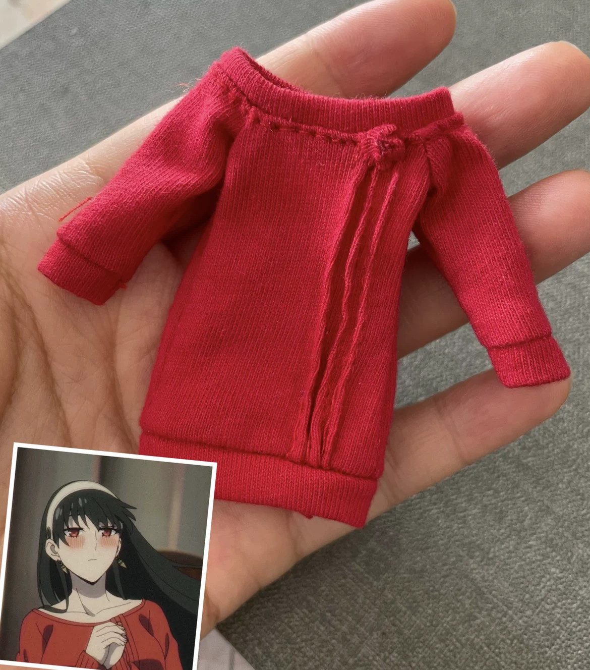 Maglione lavorato a maglia 1/12 modello per accessori bambina SEGA Yor Forger 6'' no figurina
