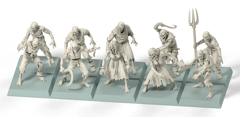 10 Zombis Brainless Walkers Beholder 32mm