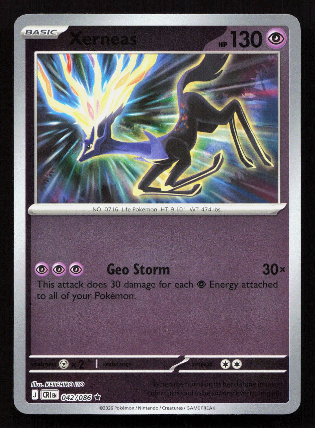 XERNEAS 042/086 Pokemon CHAOS RISING Reverse Holo