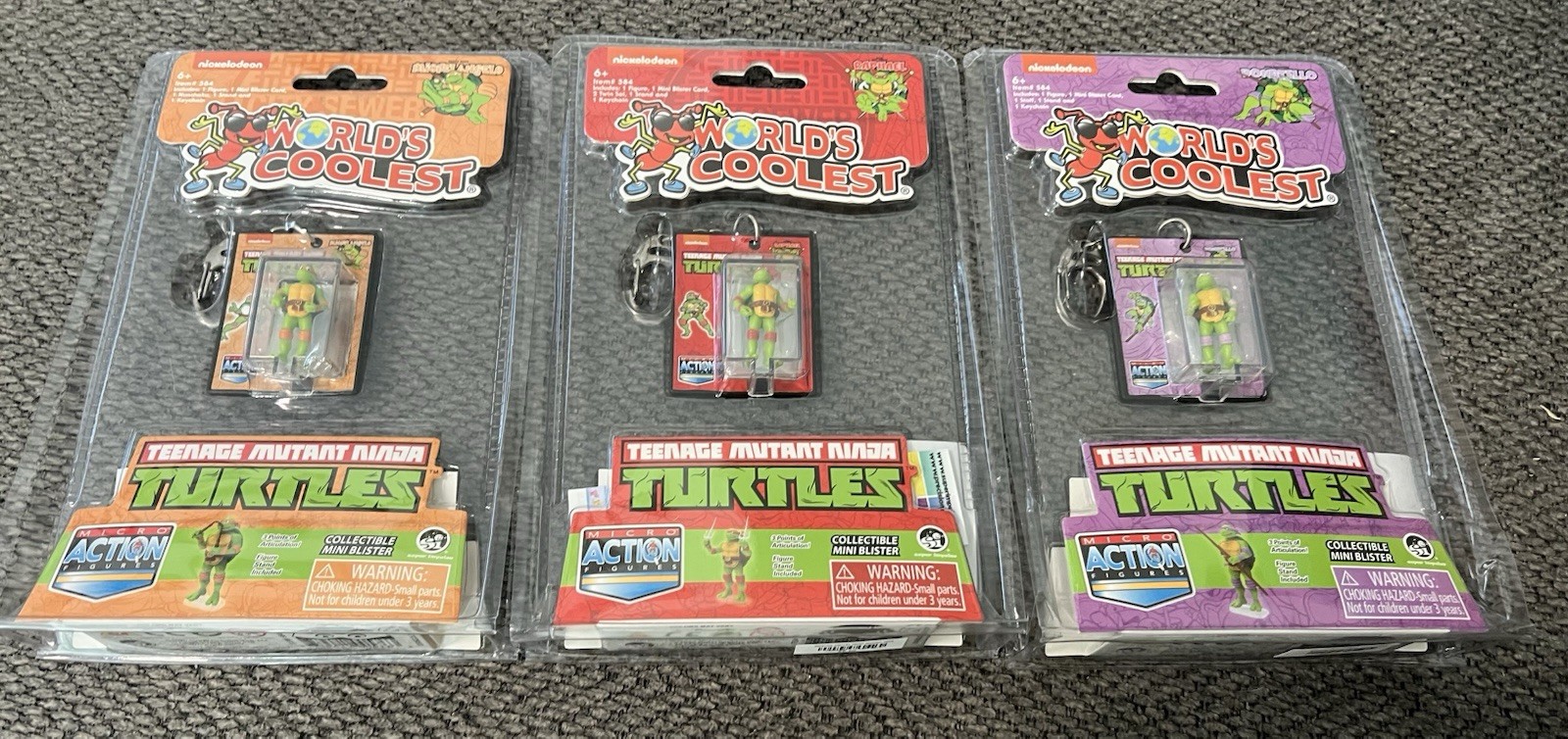 TMNT World's Smallest Action Figure Donatello Raphael Michelangelo Ninja Turtles