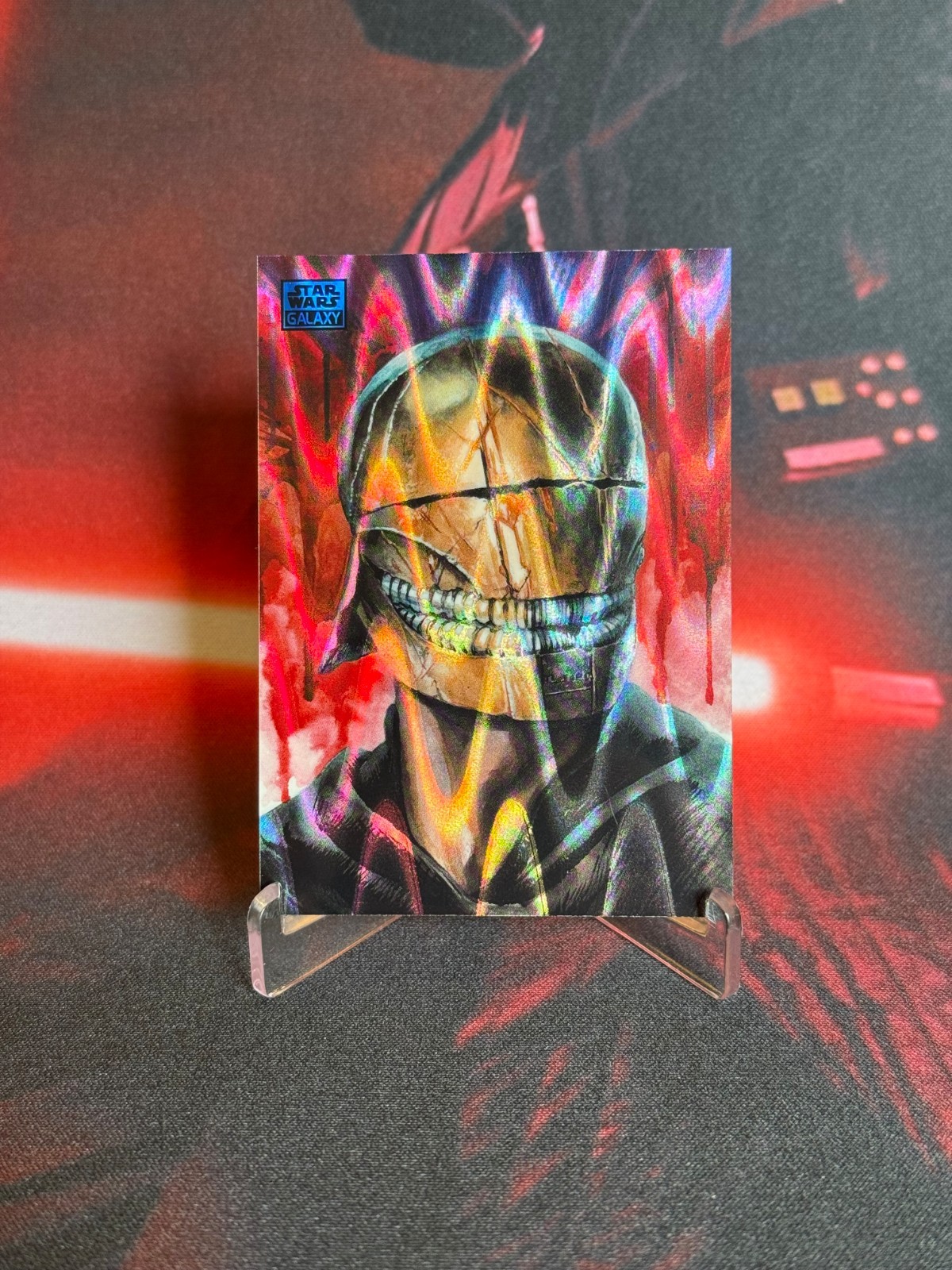 2026 Topps Star Wars Galaxy #37 The Stranger rifrattore onda raggi blu/175