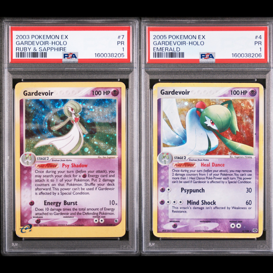 PSA 1 SEQUENTIAL SWIRL 2003 Pokemon Rubino Zaffiro 7 2005 Smeraldo Gardevoir Holo