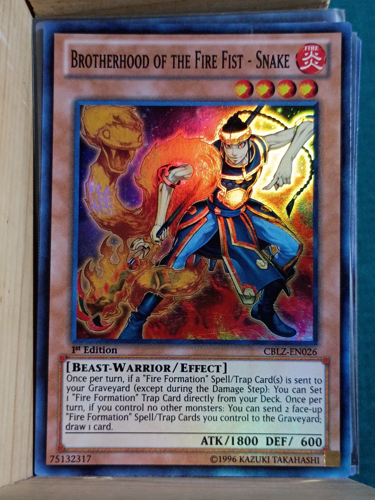 Confraternita del Pugno di Fuoco - Serpente CBLZ-EN026 Super Rara 1° Edizione Yu-Gi-Oh