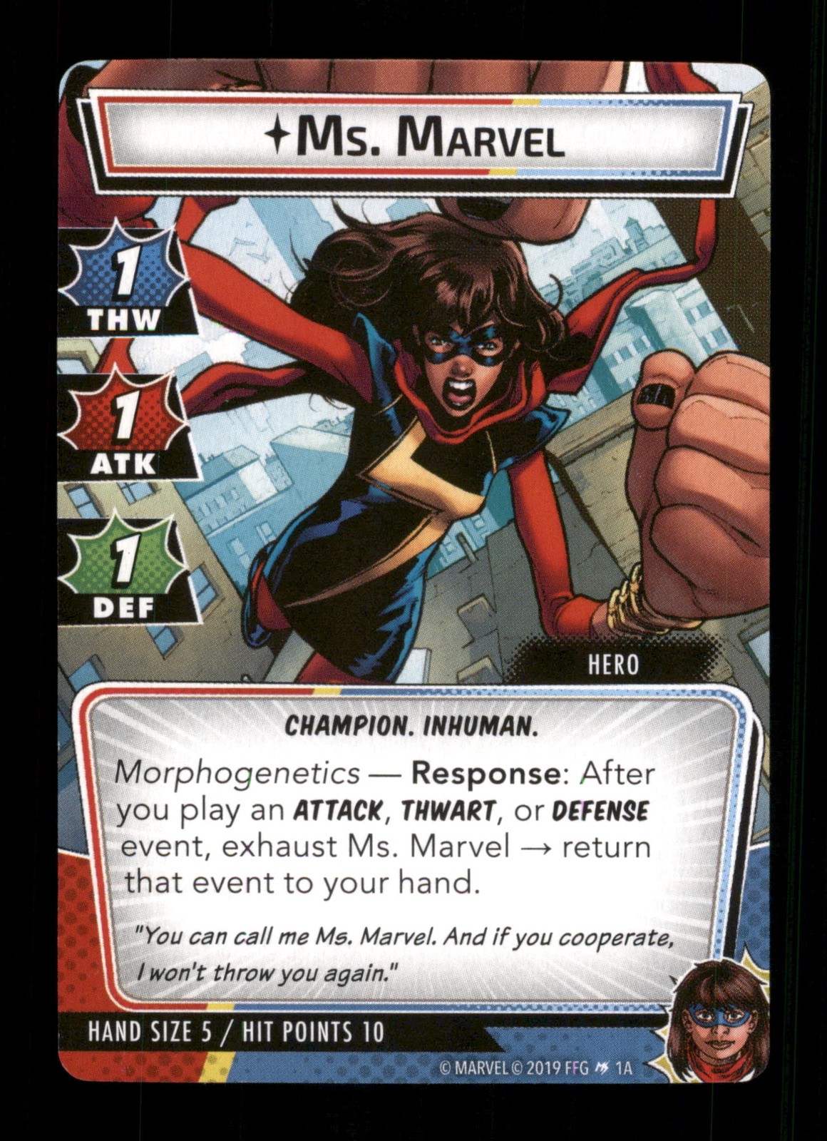 Ms Marvel 1A Hero Marvel 2019 Trading Card TCG CCG