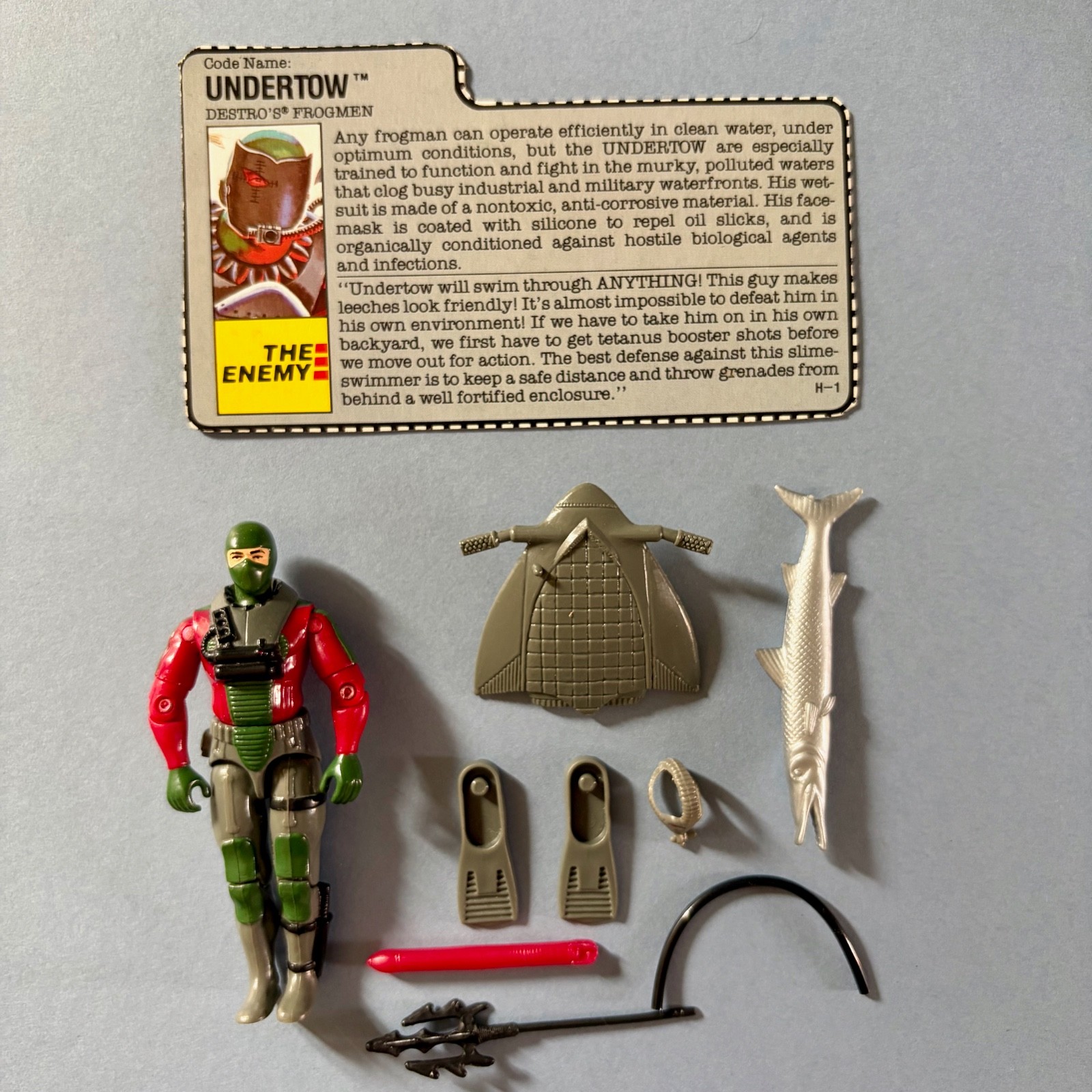 Vintage Action Force G.I. Joe - 1990 - Undertow - Figure with File Card