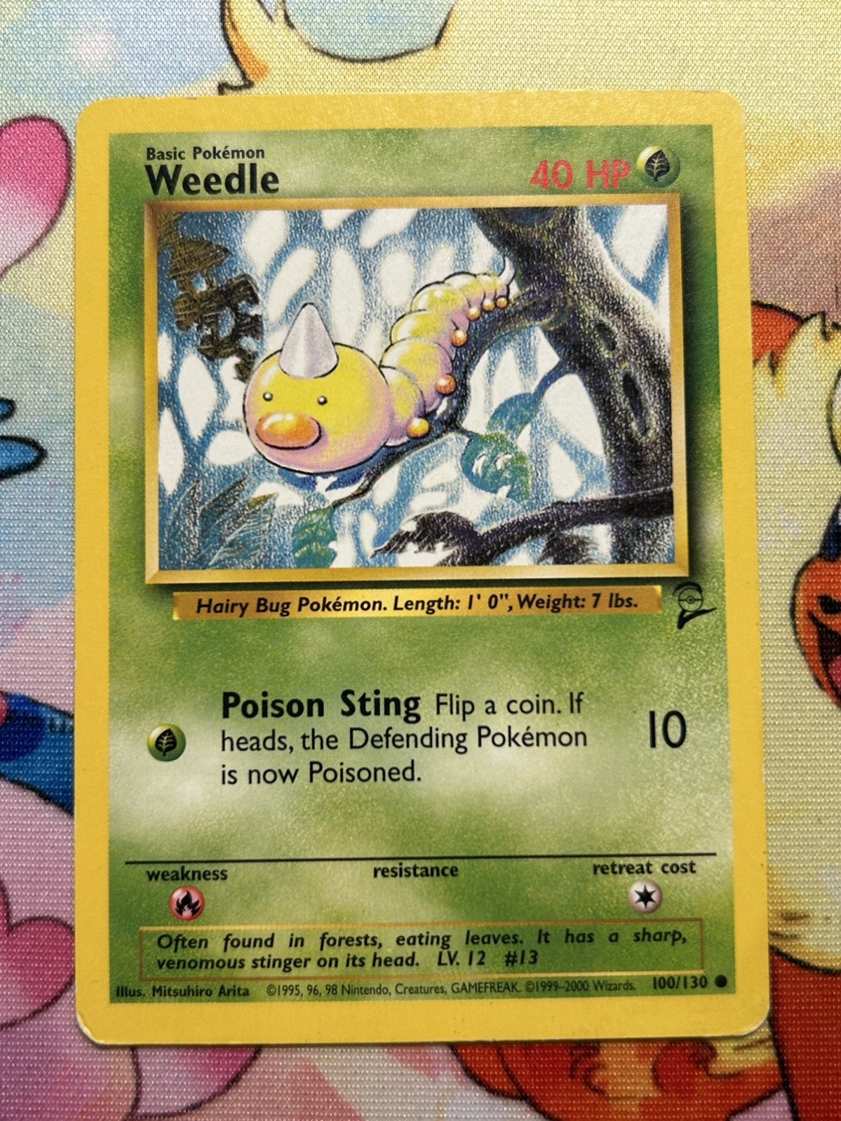 Weedle 100/130 - CARTA POKEMON WOTC VINTAGE - SET BASE 2 - MP